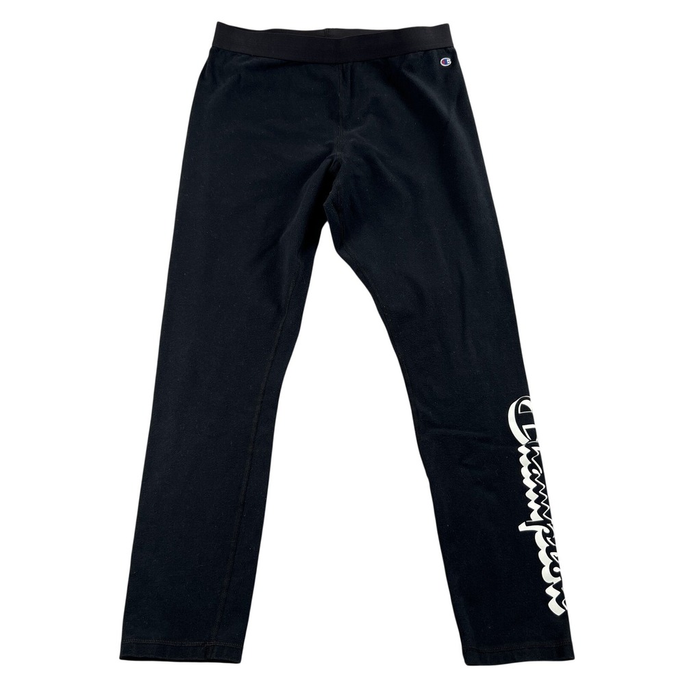 Champion Script Logo Leggings 2XL Black Women Cotton Stretch Athletic Yoga Gym